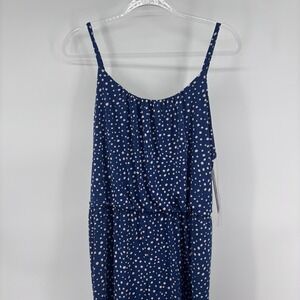 Gilli Navy Polka Dot Jumpsuit Sleeveless Women's‎ 1X Plus Size